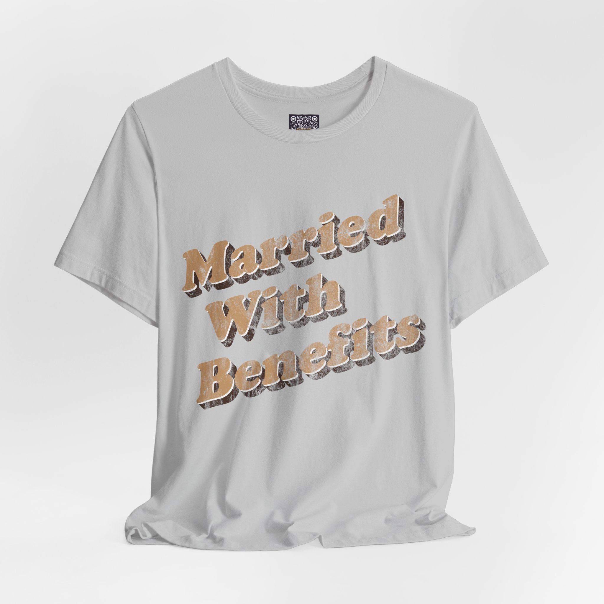 Married With Benefits Tee — Playful Couples Retro Graphic T-Shirt - Image 2