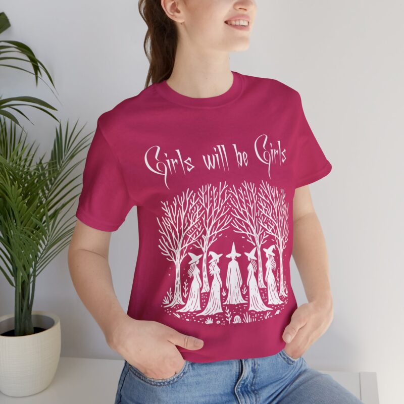 Girls Will Be Girls Witch T‑Shirt — Gothic Tree Witches Tee for Halloween & Feminine Witchy Style