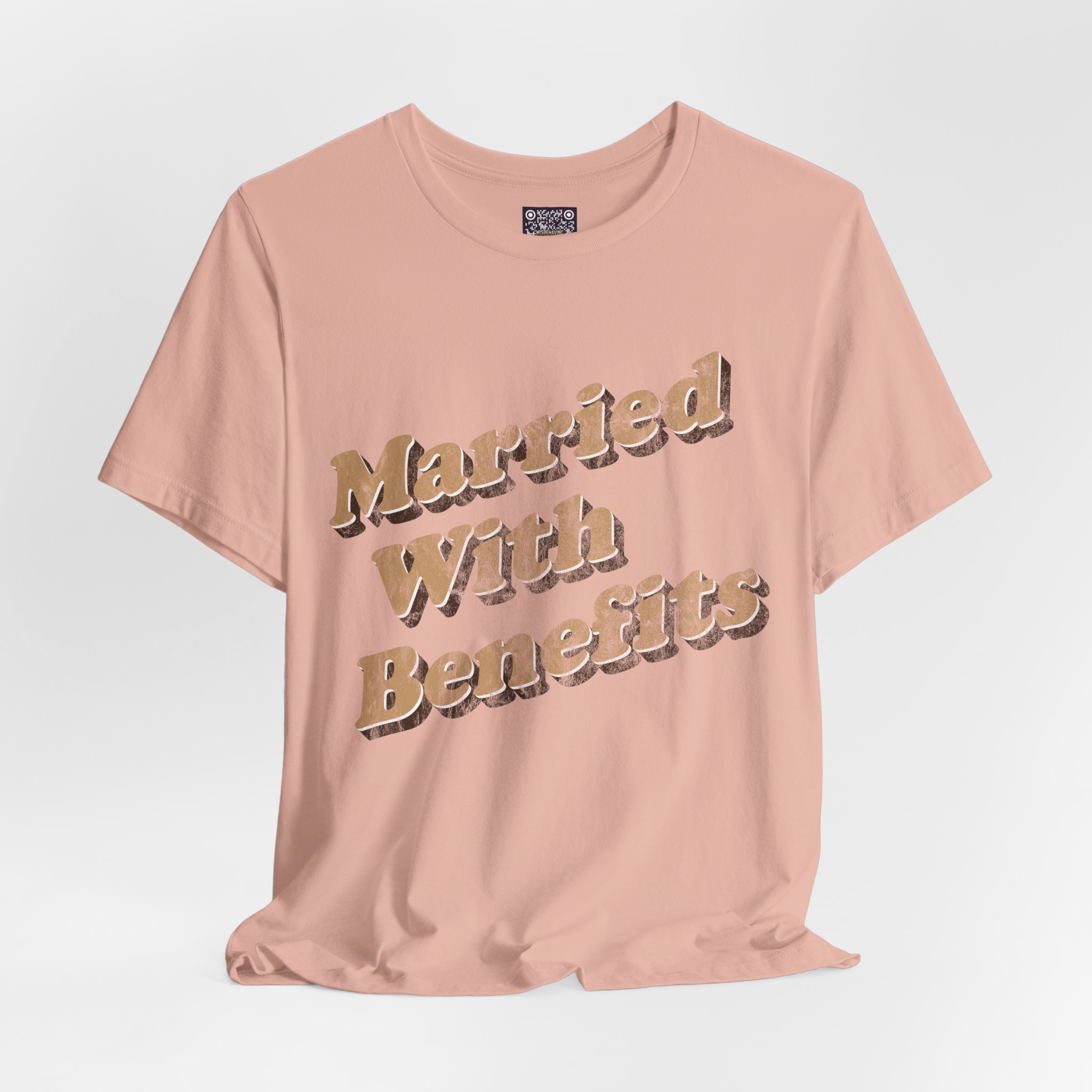 Married With Benefits Tee — Playful Couples Retro Graphic T-Shirt - Image 3