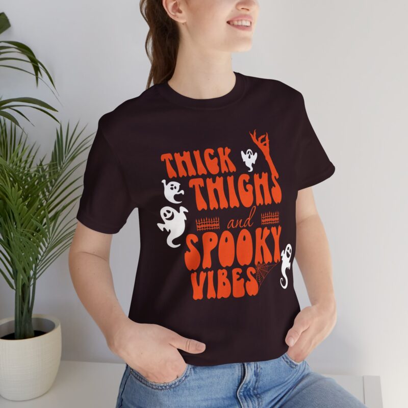 Halloween T-Shirt — "Thick Thighs and Spooky Vibes" Graphic Tee