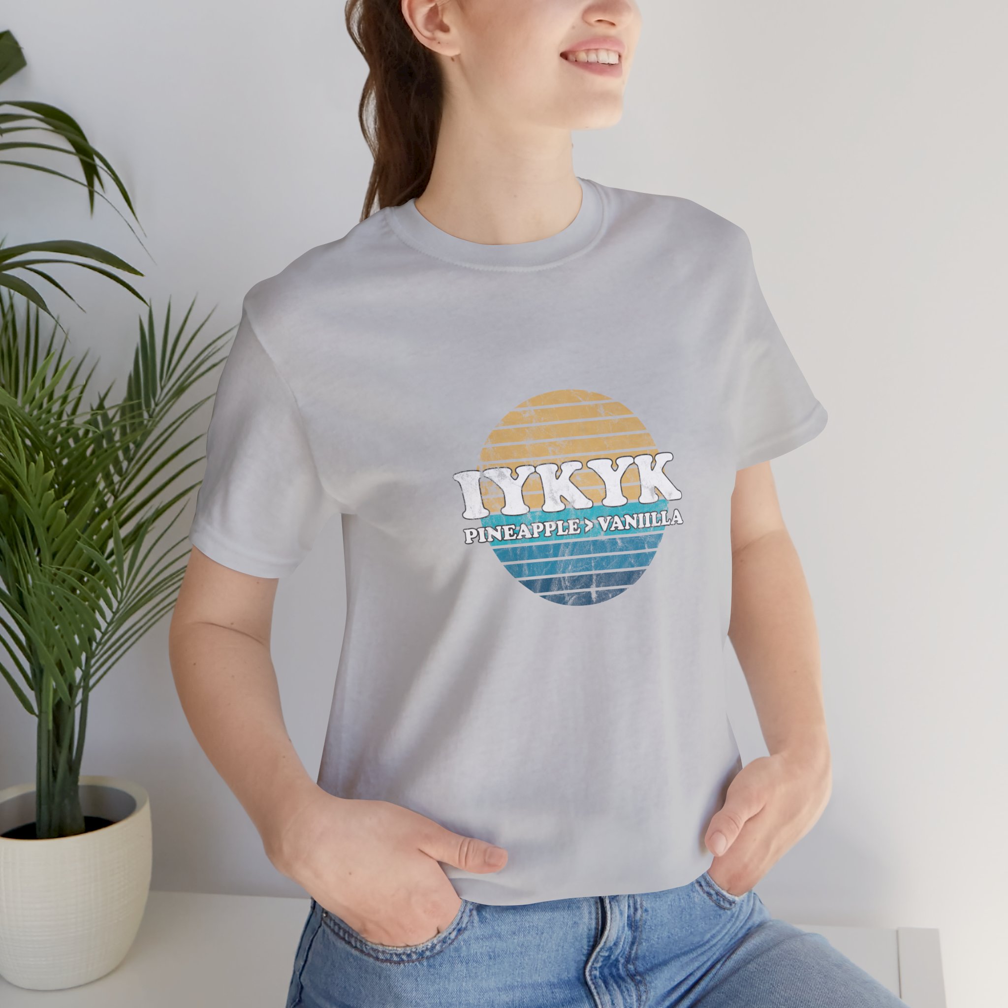 IYKYK Retro Sunset Tee — Pineapple is greater than vanilla - Graphic T-Shirt - Image 3