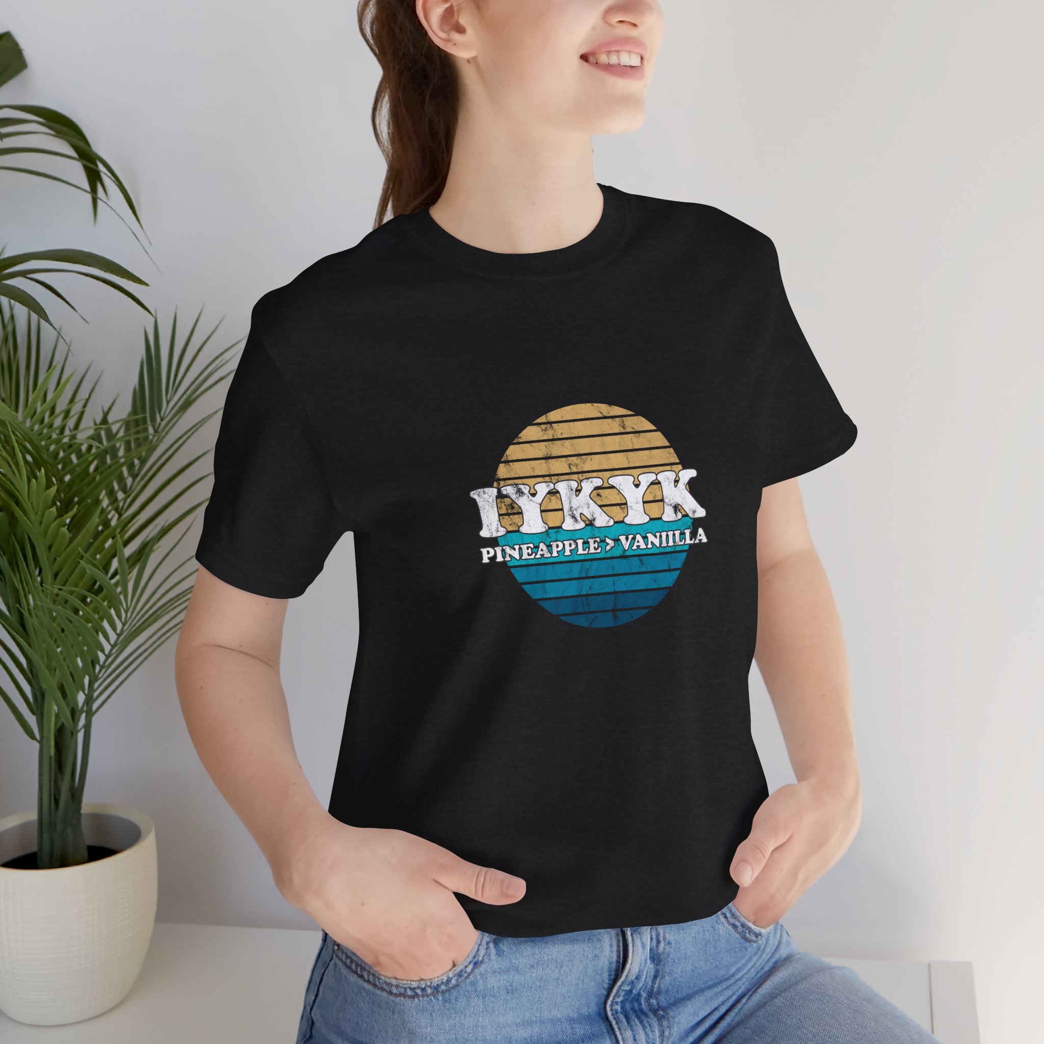 IYKYK Retro Sunset Tee — Pineapple is greater than vanilla - Graphic T-Shirt - Image 4