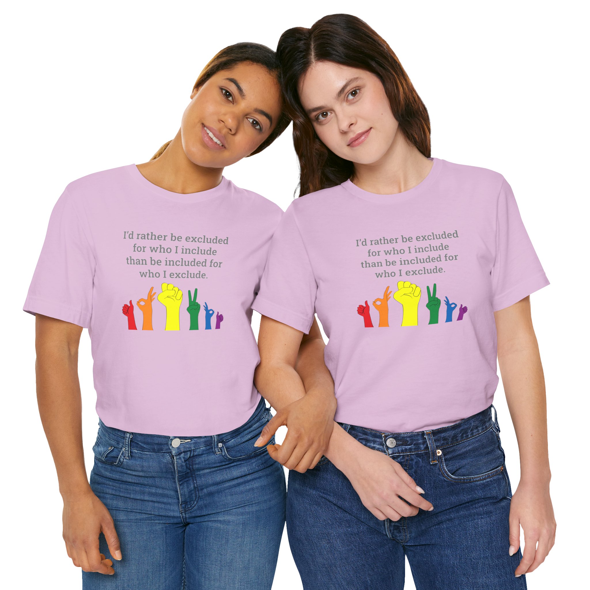 LGBTQ+ Pride Inclusion Tee — “I’d rather be excluded…” Short Sleeve Shirt - Image 7