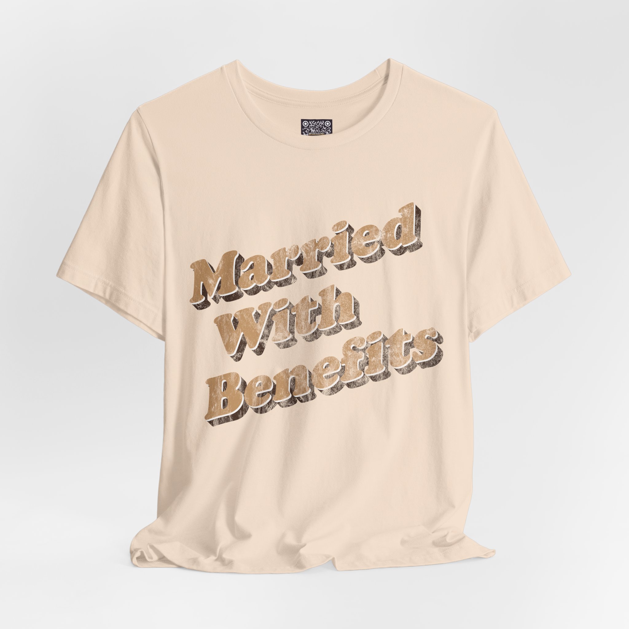 Married With Benefits Tee — Playful Couples Retro Graphic T-Shirt - Image 4