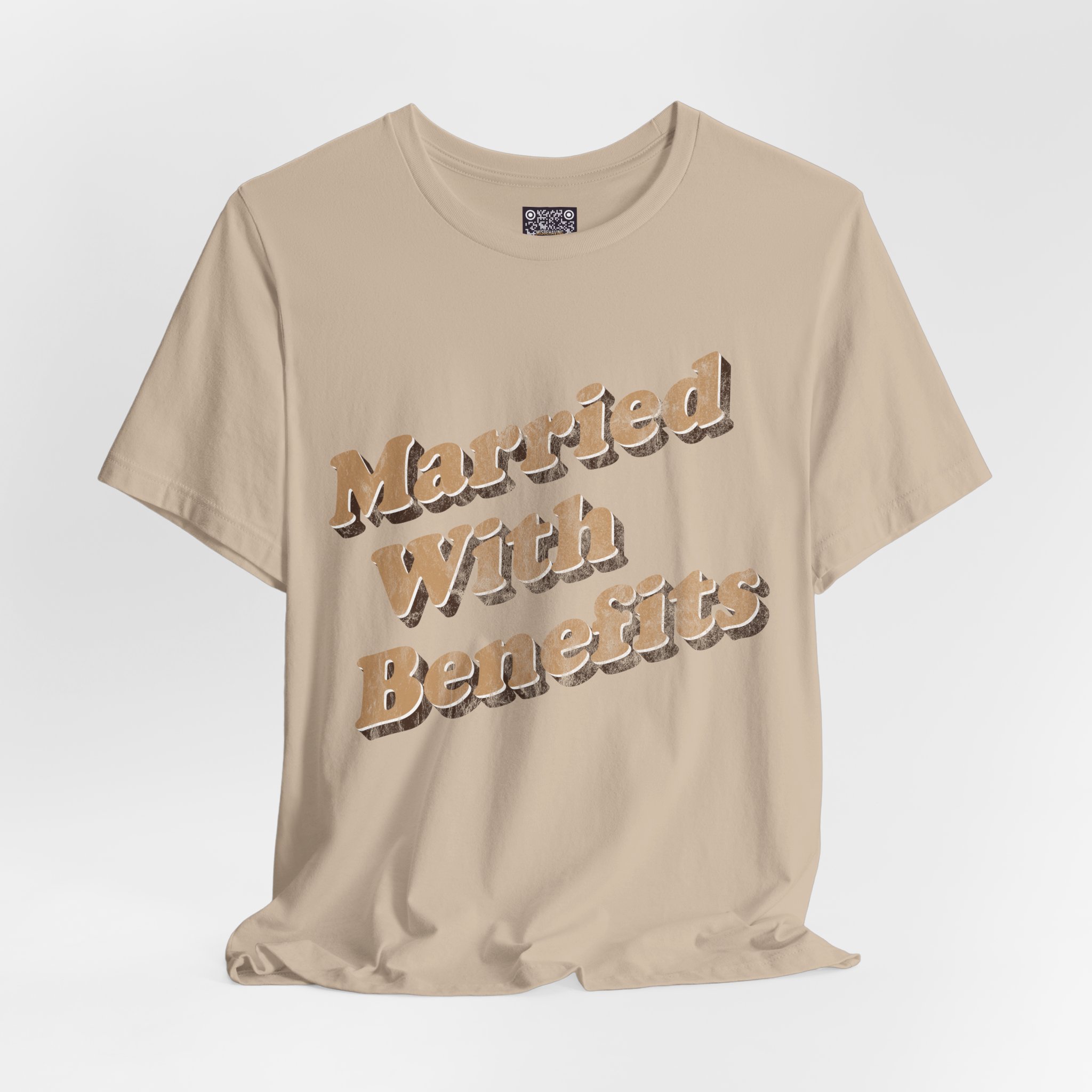 Married With Benefits Tee — Playful Couples Retro Graphic T-Shirt - Image 5