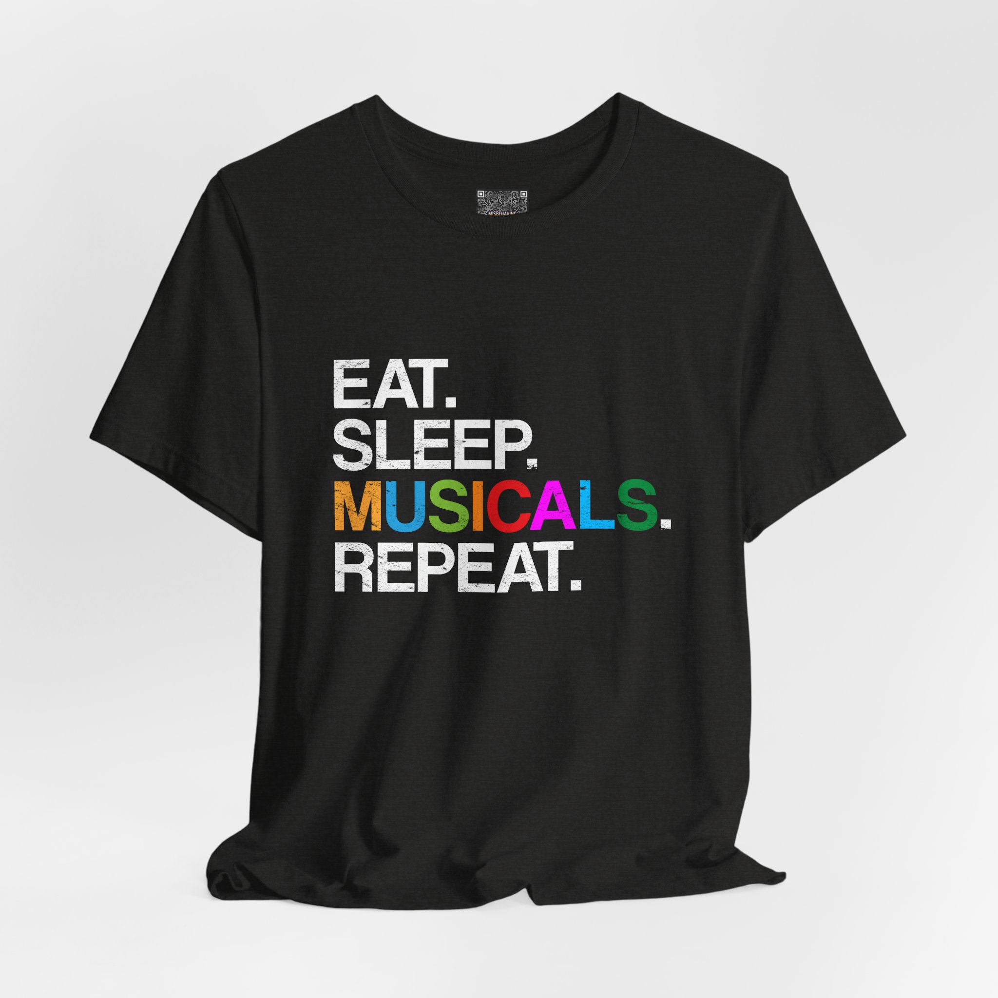 Eat. Sleep. Musicals. Repeat. T-Shirt — Broadway Fan Theater Lover Tee - Image 3
