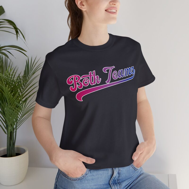 Both Teams T-Shirt — Sports Script Bi Pride Tee