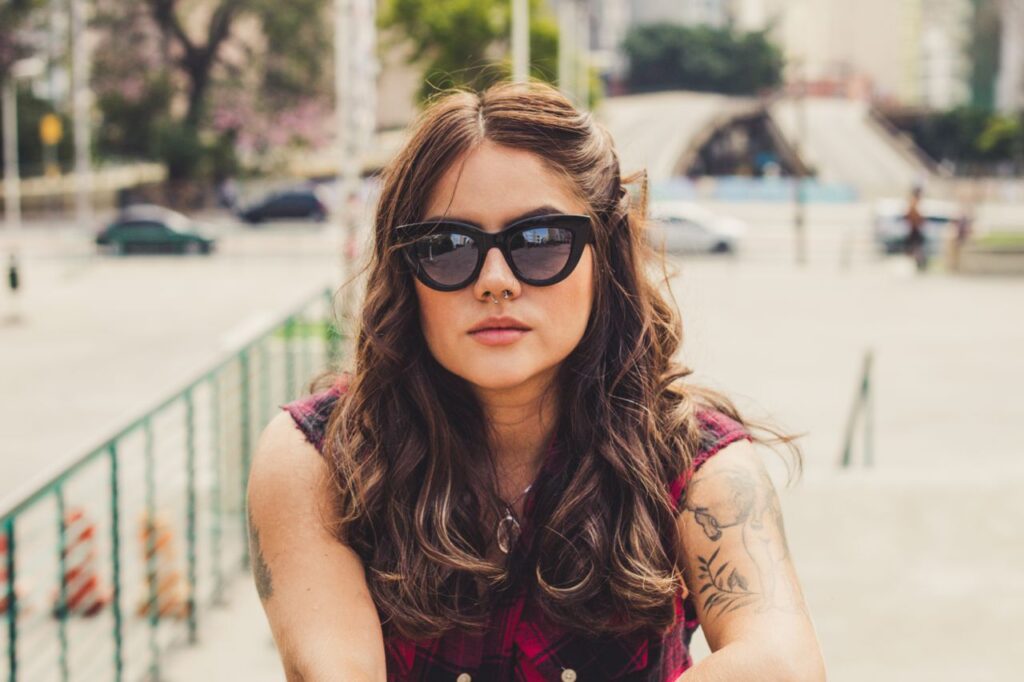 woman looking at camera - unbothered